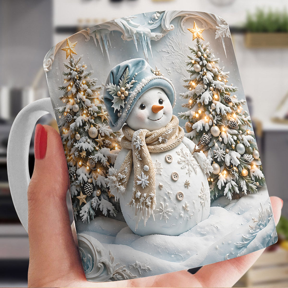 Christmas Ceramic Mug Winter Wonderland Snowman