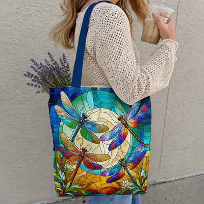 Dragonfly Canvas Tote Bag Moonlit Garden