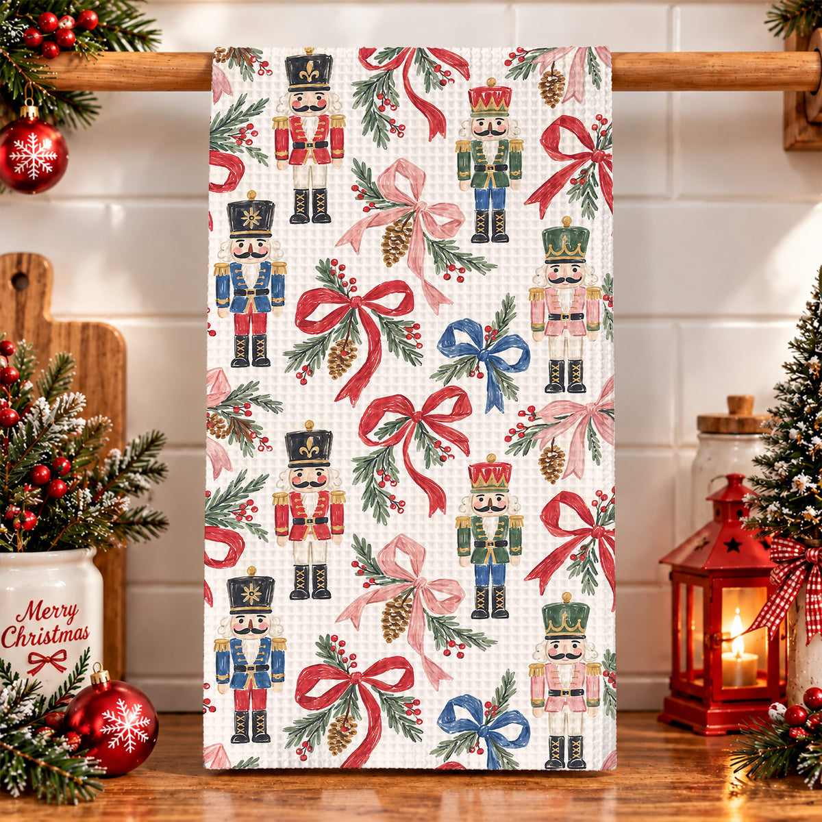 Christmas Kitchen Towel Nutcracker Christmas Charm