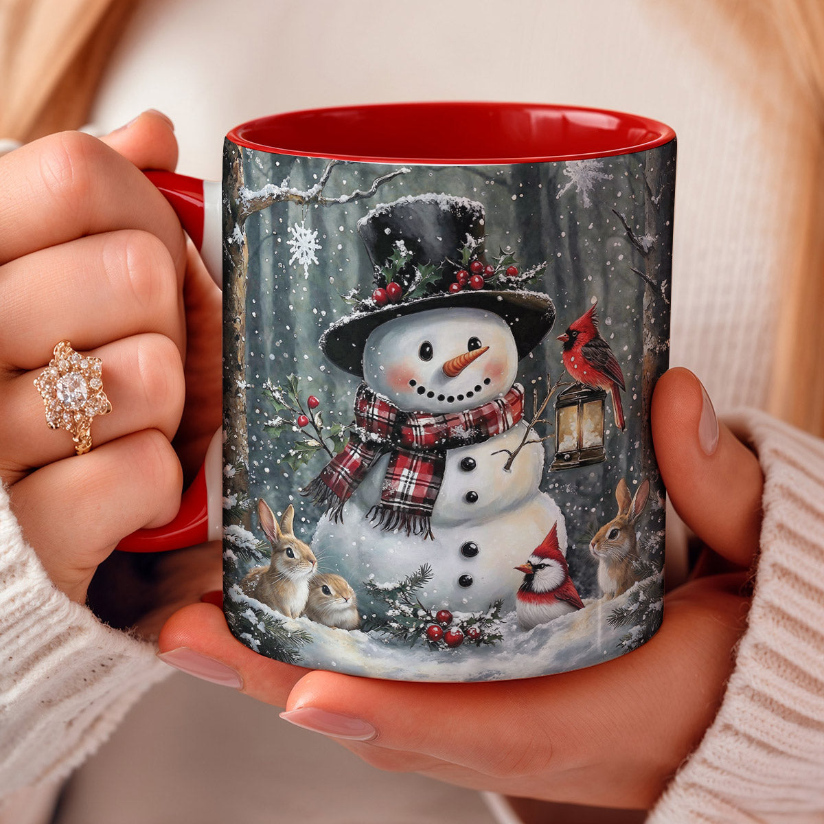 Winter Ceramic Accent Mug Winter's Forest Friends
