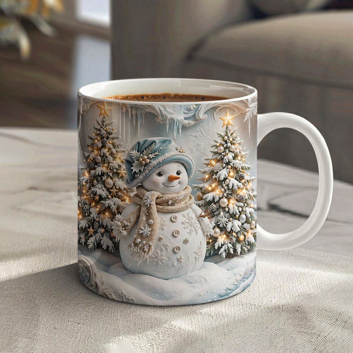 Christmas Ceramic Mug Winter Wonderland Snowman