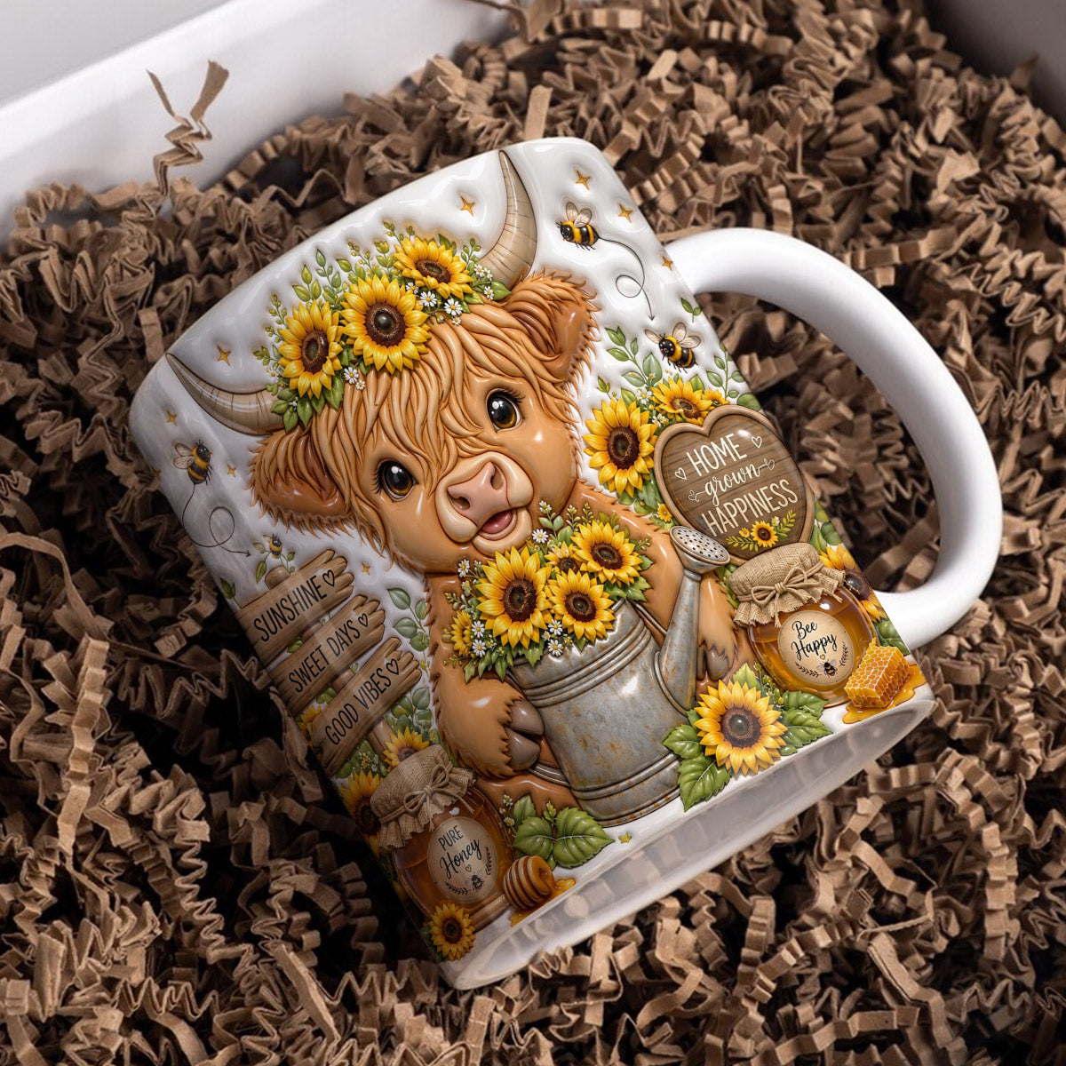Highland Cow Ceramic Mug Sunshine & Honey Garden