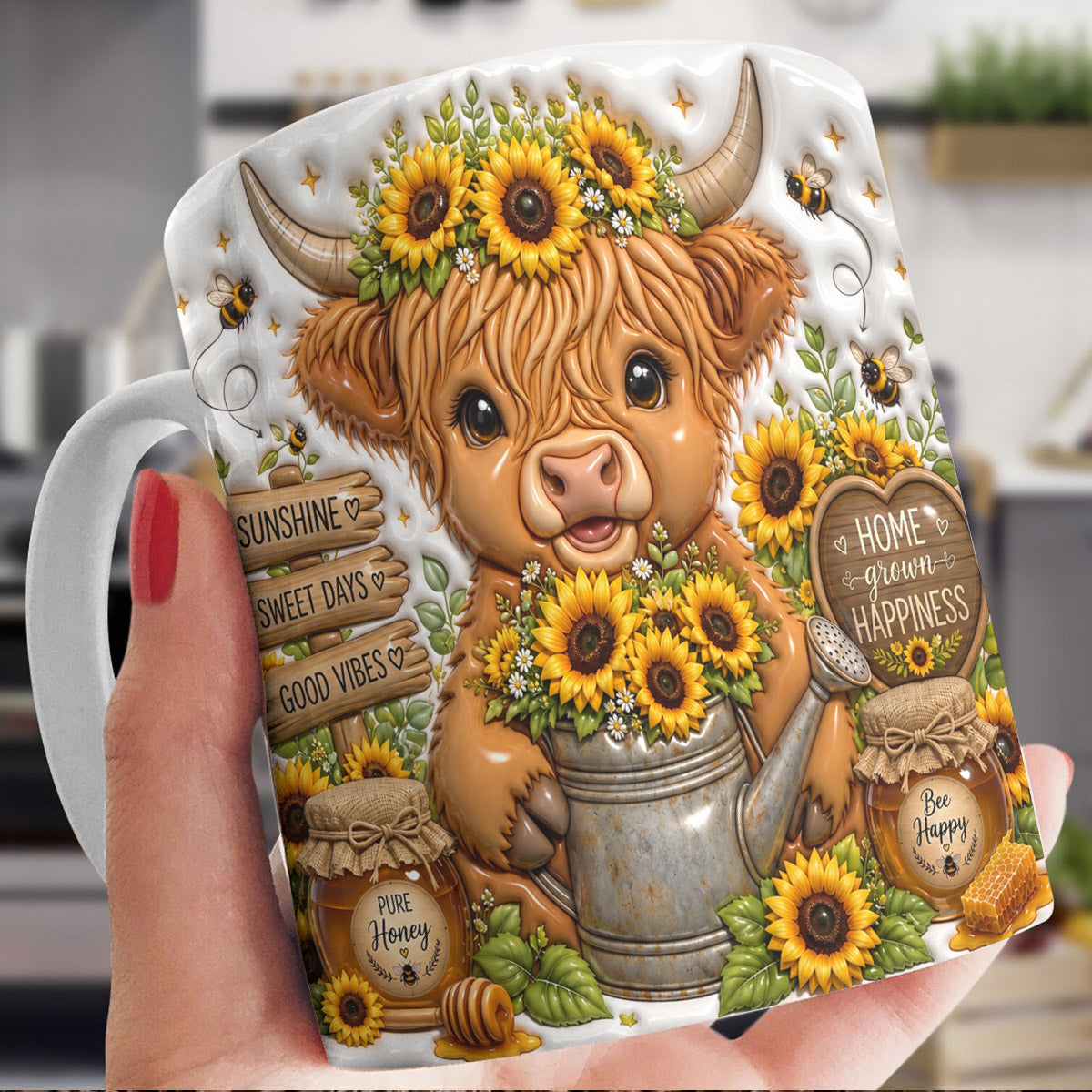 Highland Cow Ceramic Mug Sunshine & Honey Garden