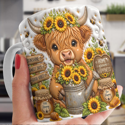 Highland Cow Ceramic Mug Sunshine & Honey Garden