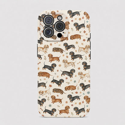Dachshund Leather Phone Case Cozy Dachshund Companions