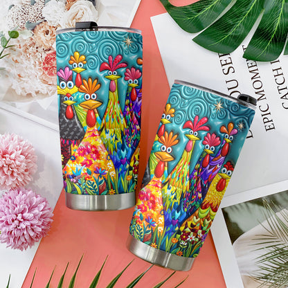 Chicken 20 oz Tumbler Colorful Chicken Garden