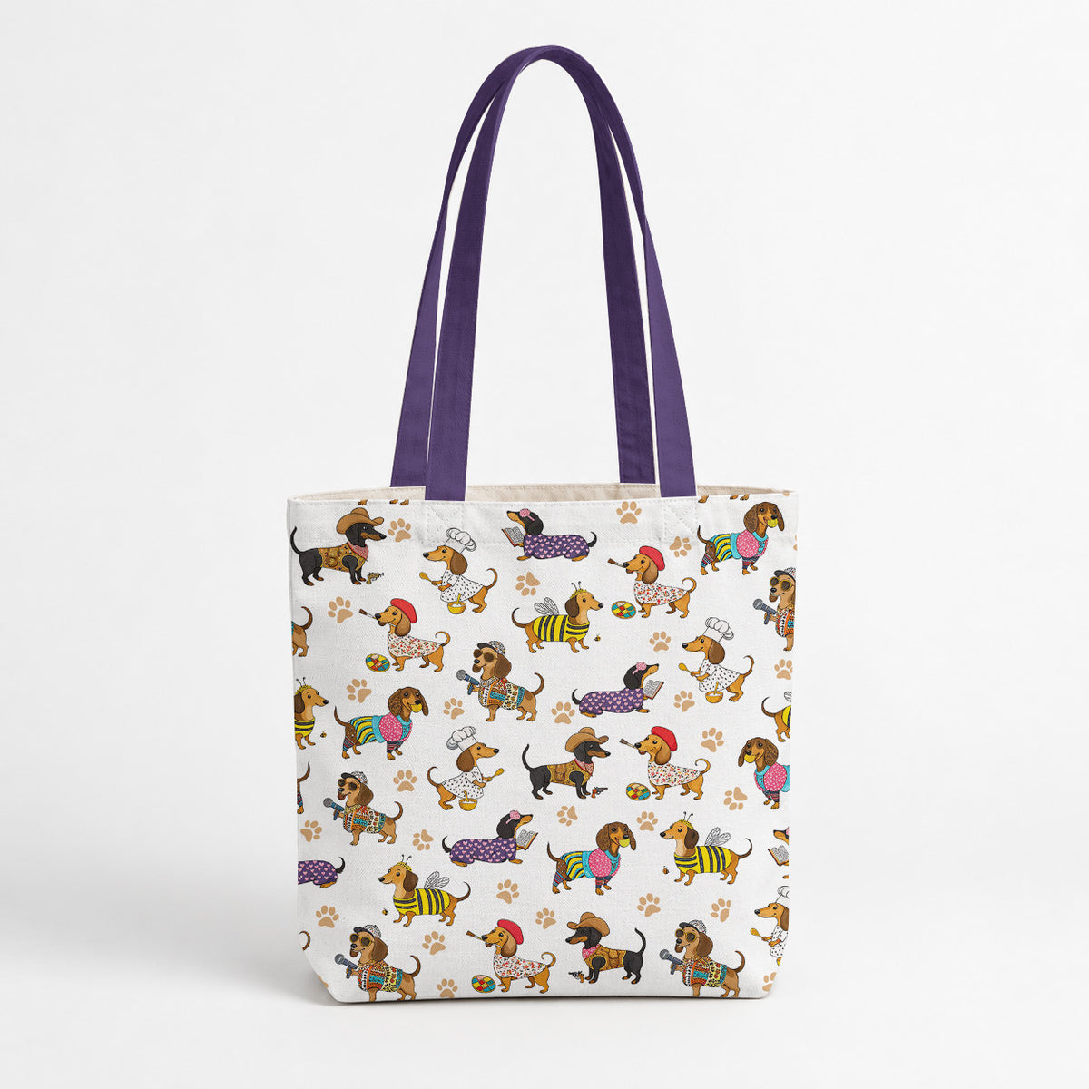 Dachshund Canvas Tote Bag Dashing Dachshund Dreams