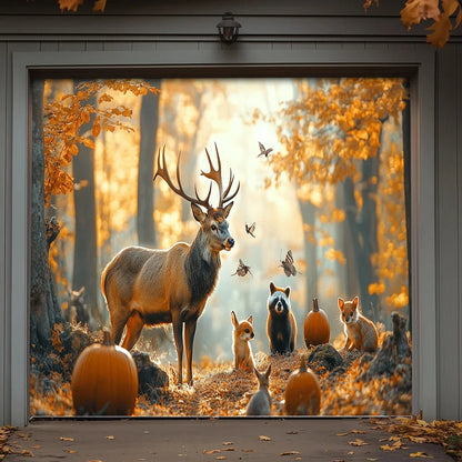 Autumn Garage Door Banner Decoration Woodland Harvest Retreat