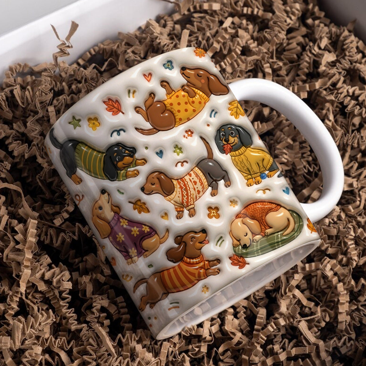 The Sweater Weather Dachshund Ceramic Mug