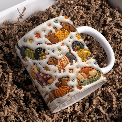 The Sweater Weather Dachshund Ceramic Mug
