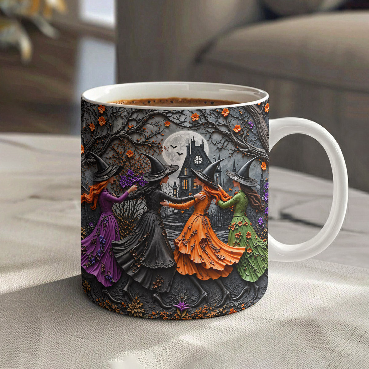 Witch Ceramic Mug Moonlit Witches’ Autumn Dance