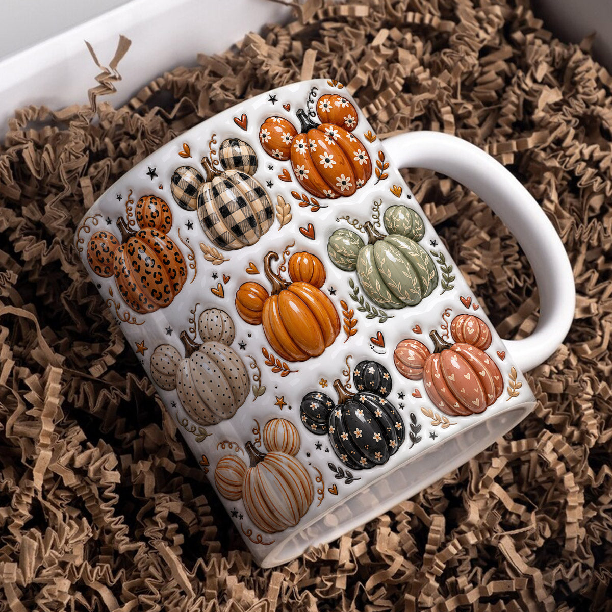 Fall Ceramic Mug Pumpkins & Cozy Memories