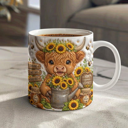 Highland Cow Ceramic Mug Sunshine & Honey Garden