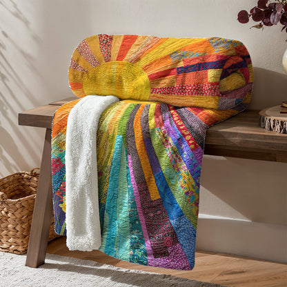 Boho Fleece Blanket Cheerful Sunshine