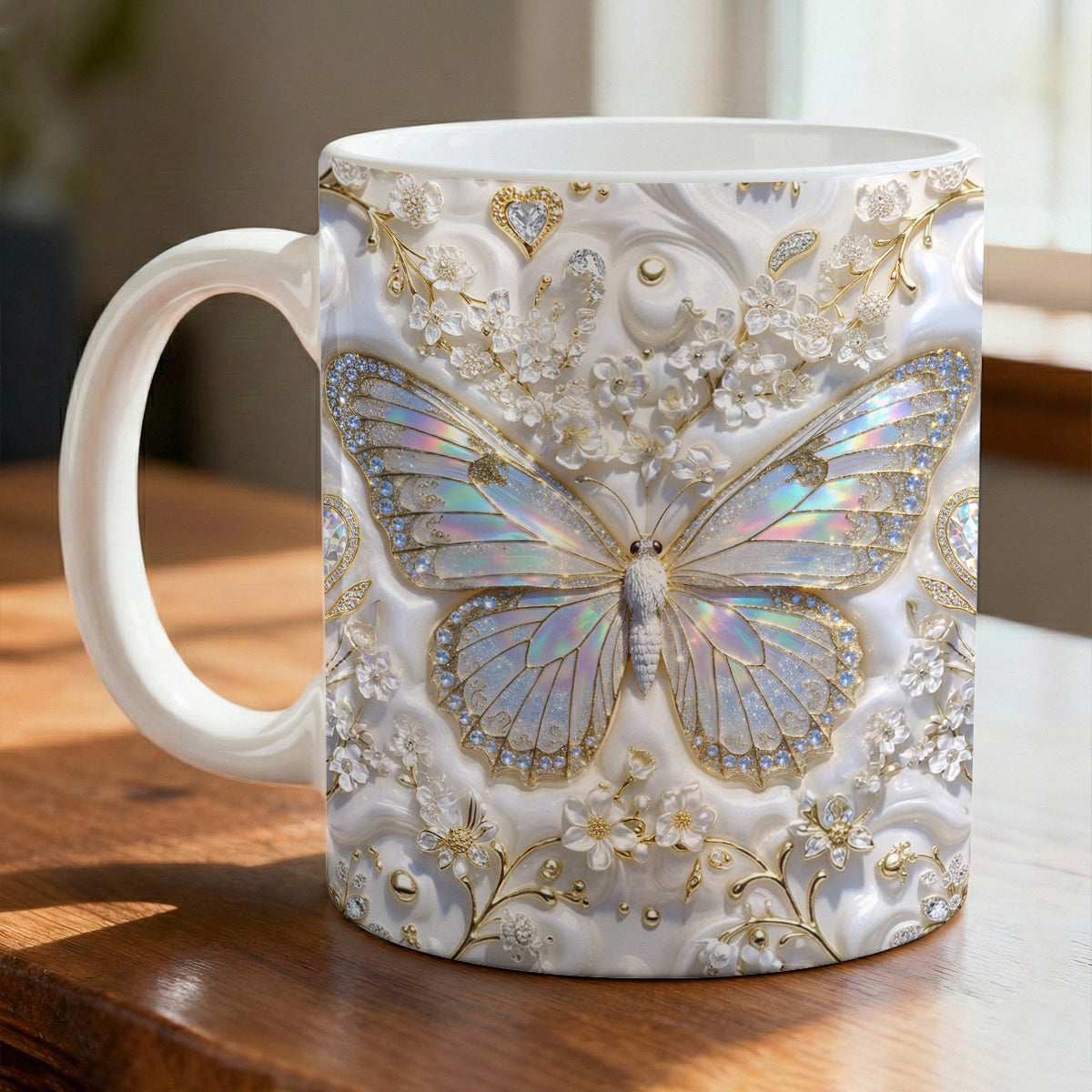 Butterfly Ceramic Mug Luminous Butterfly Bloom
