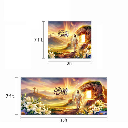 Christian Easter Garage Door Banner Decoration - 'He Is Risen' Resurrection Glory