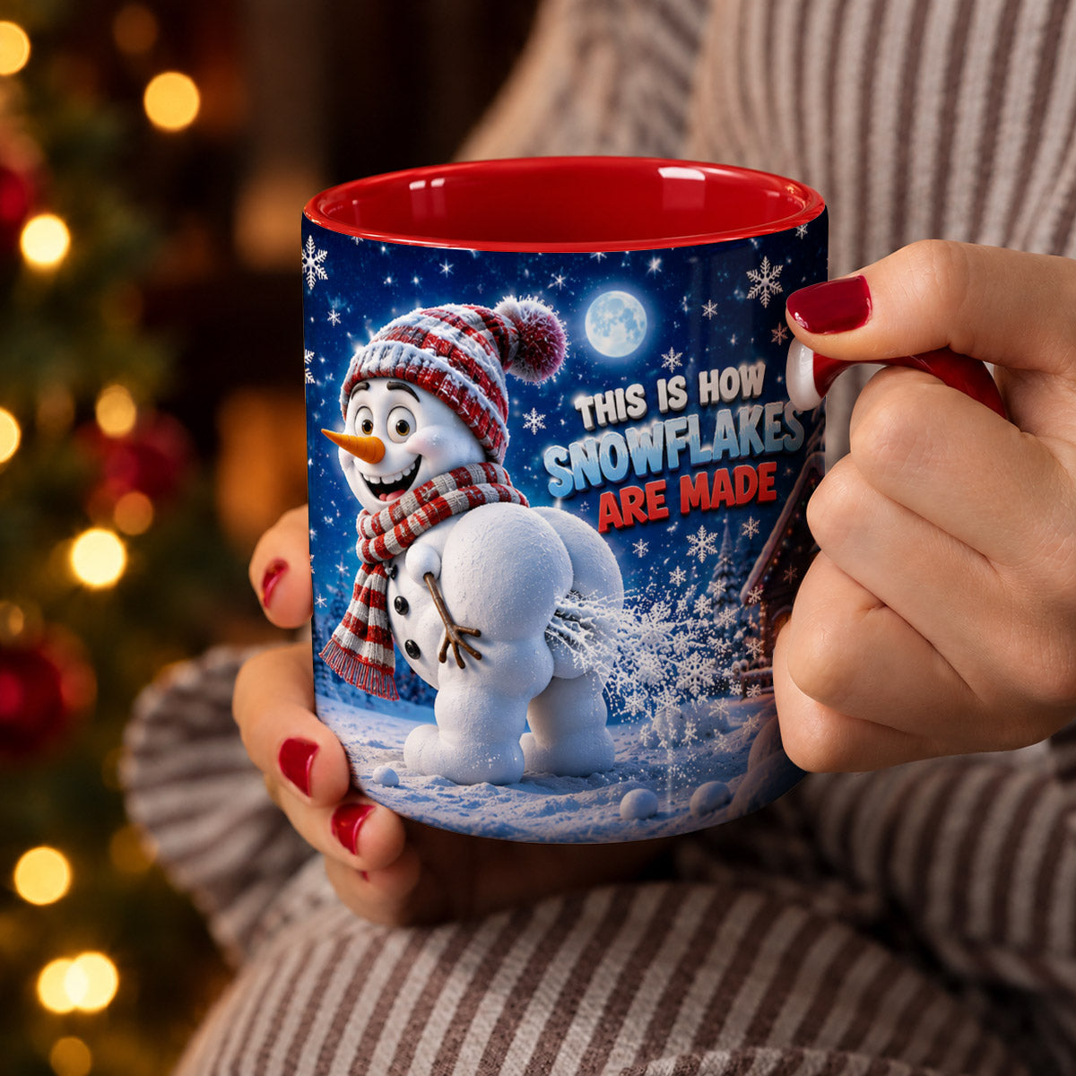 Winter Funny Ceramic Accent Mug How Snowflakes Are Made