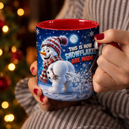 Winter Funny Ceramic Accent Mug How Snowflakes Are Made