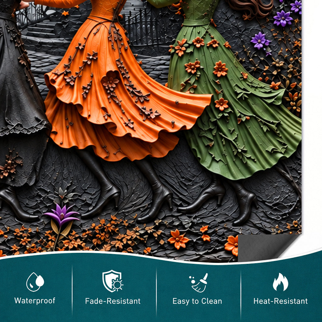 Witch Magnetic Dishwasher Cover Moonlit Witches’ Autumn Dance