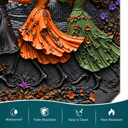 Witch Magnetic Dishwasher Cover Moonlit Witches’ Autumn Dance