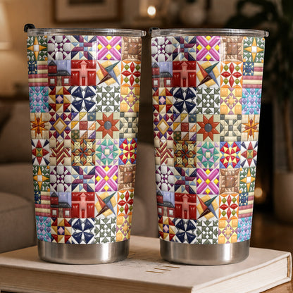 Sewing Lover 20 oz Tumbler Quilt Blocks