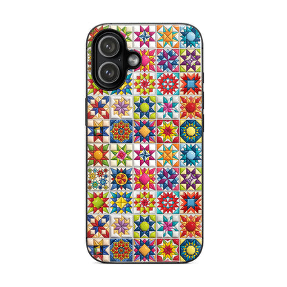 Sewing Lover Phone Case Colorful Super Star Quilt Blocks