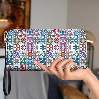 Sewing Lover Leather Wallet Traditional Quilt Blocks