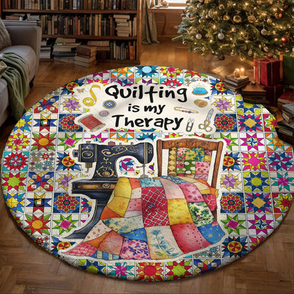 Sewing Lover Round Rug Quilting Is My Therapy Colorful Quilt Blocks