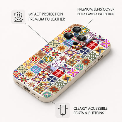 Sewing Lover Leather Phone Case Quilt Blocks