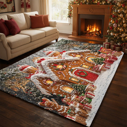 Christmas Area Rug Enchanted Gingerbread Wonderland