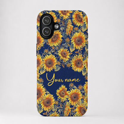 Sunflower Leather Phone Case Personalized Gorgeous Flowers
