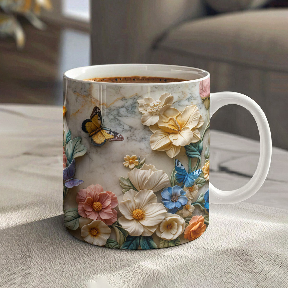Butterfly Garden in Bloom Ceramic Mug