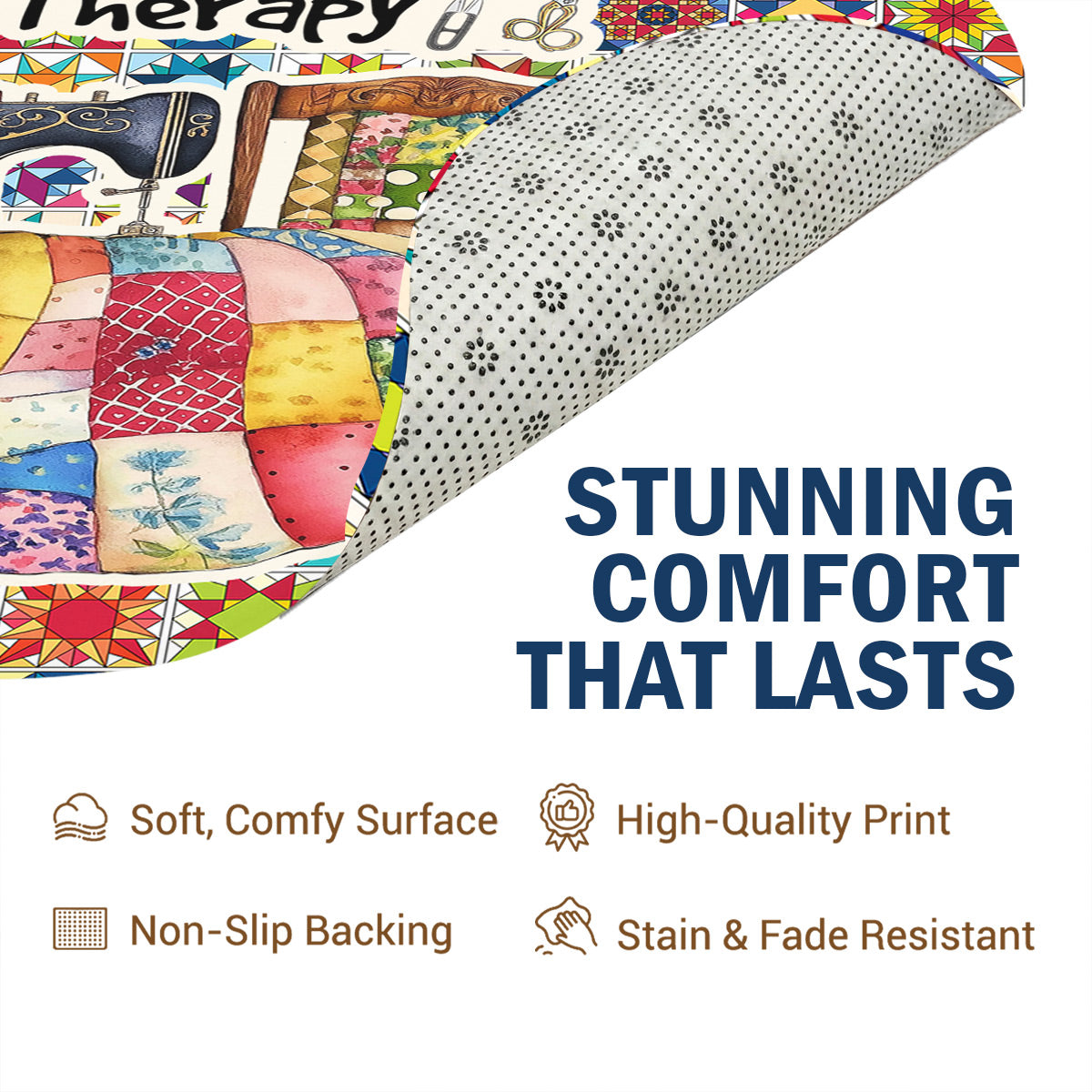 Sewing Lover Round Rug Quilting Is My Therapy Colorful Quilt Blocks