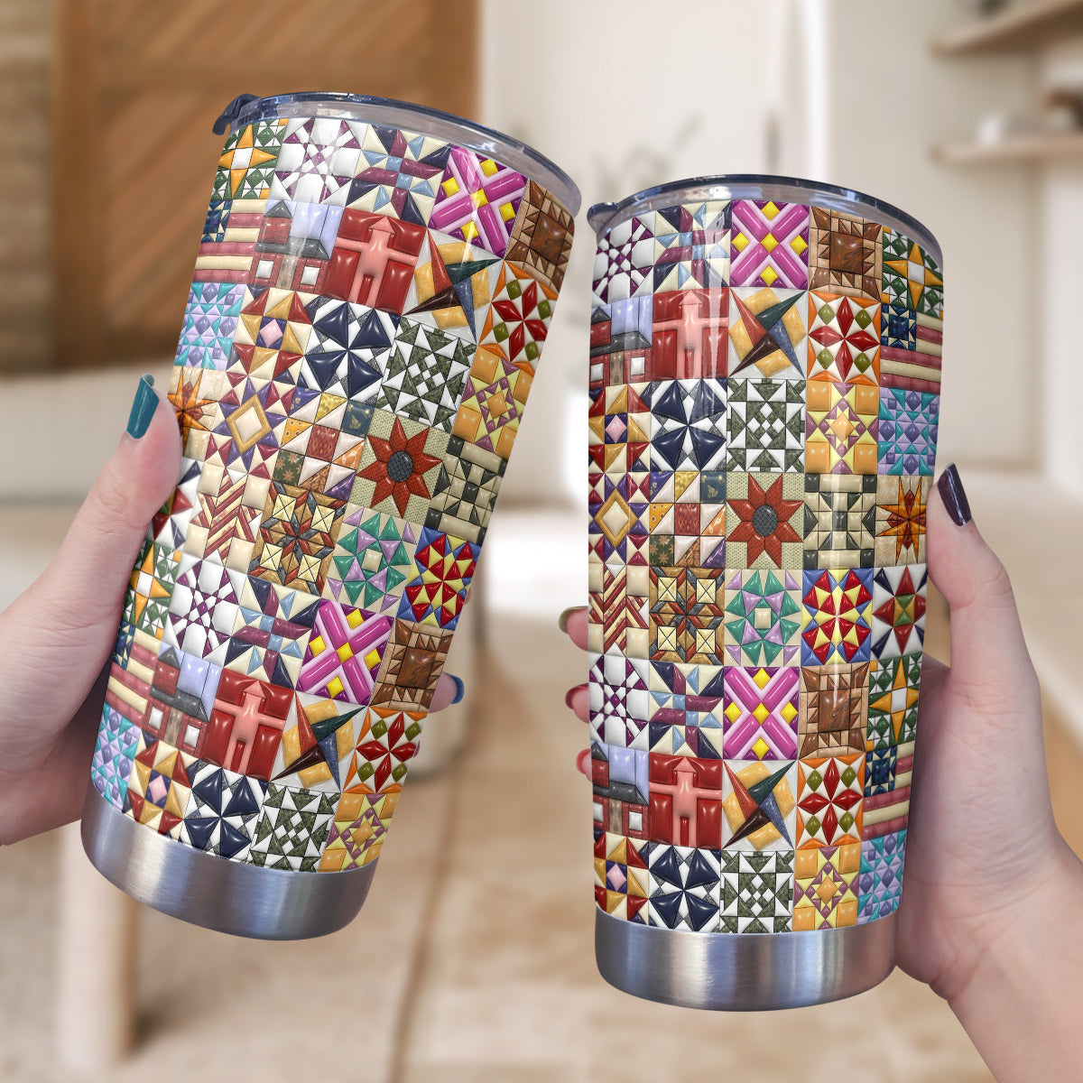 Sewing Lover 20 oz Tumbler Quilt Blocks