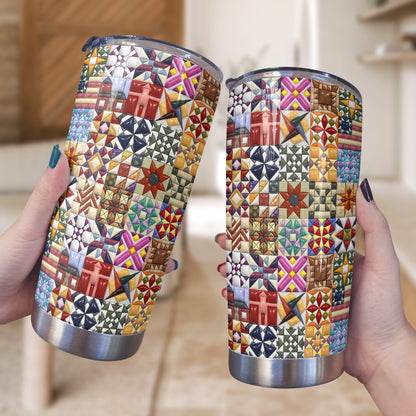 Sewing Lover 20 oz Tumbler Quilt Blocks