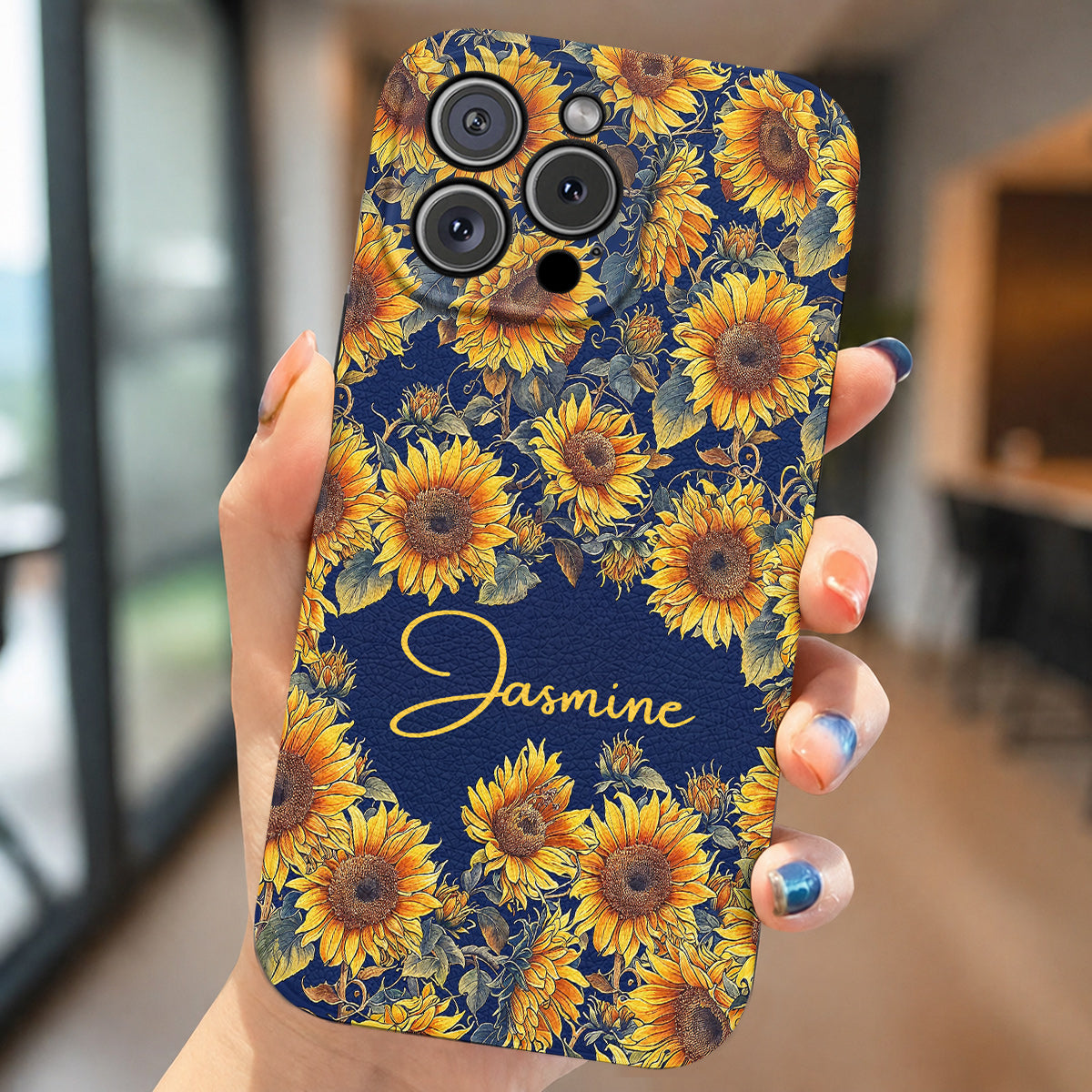 Sunflower Leather Phone Case Personalized Gorgeous Flowers