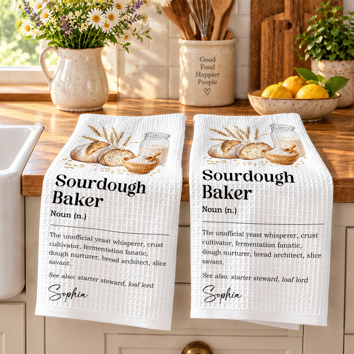 Baking Kitchen Towel Sourdough Baker Definition Gift For Bakers