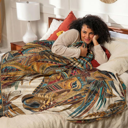 Boho Western Horse Fleece Blanket Harvest Wind Horse