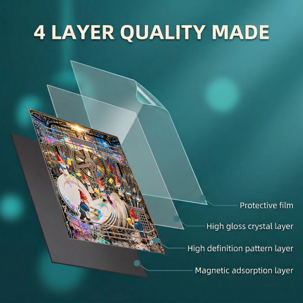Christmas Magnetic Dishwasher Cover Gnome's Magical Dishwashing Adventure