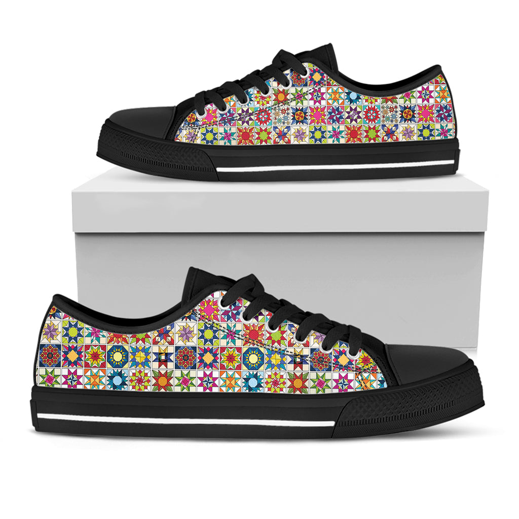 Sewing Lover Women's Low Top Shoes Colorful Quilt Blocks