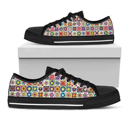 Sewing Lover Women's Low Top Shoes Colorful Quilt Blocks