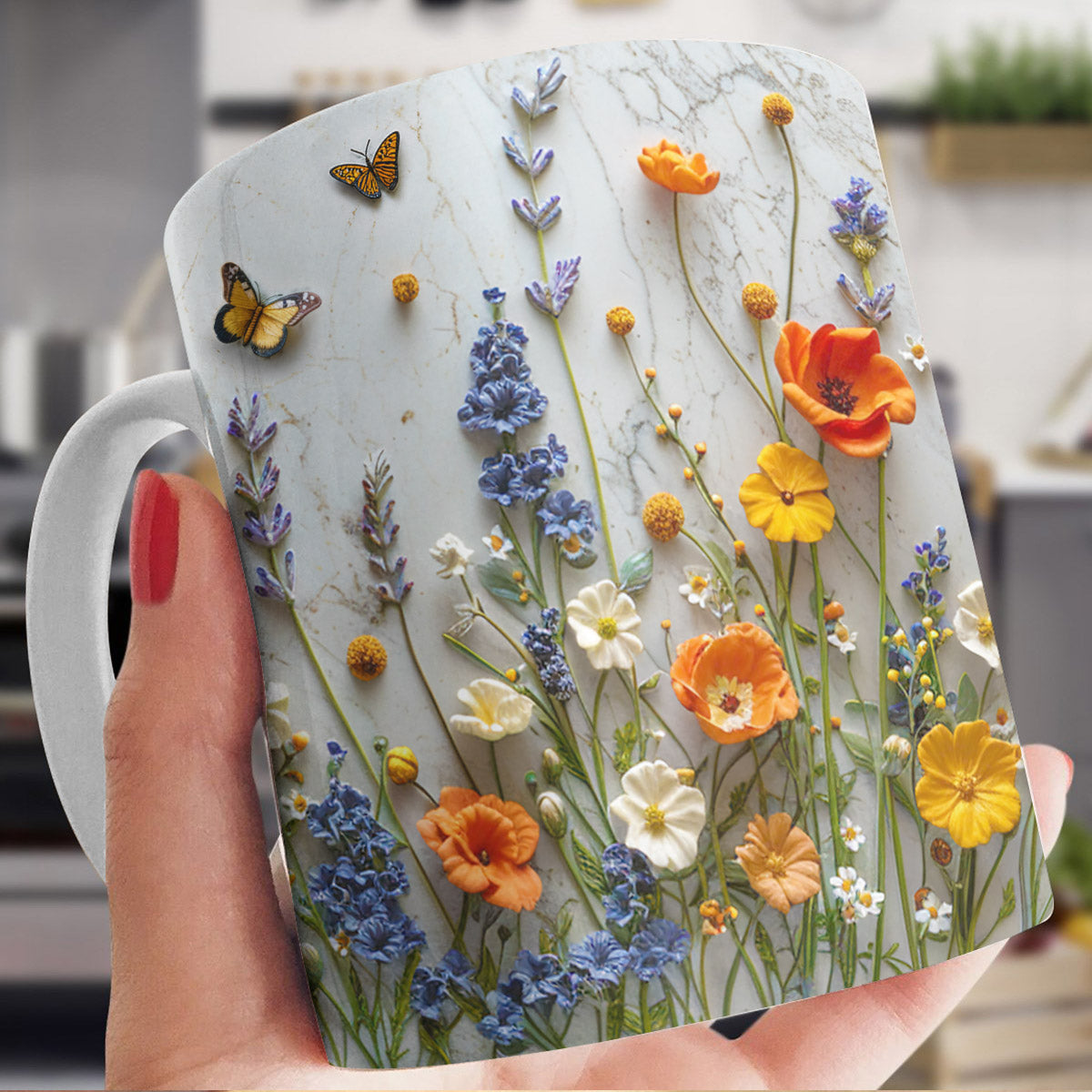 Butterfly Whispers in the Wildflower Meadow Mug