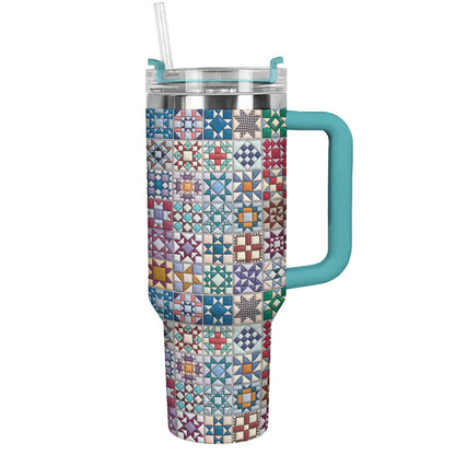 Sewing Lover 40 oz Tumbler Traditional Quilt Blocks