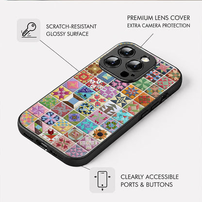 Sewing Lover Phone Case Patchwork Quilt Blocks Garden