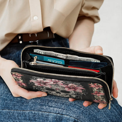 Gothic Skull Leather Wallet Midnight Lily Skull