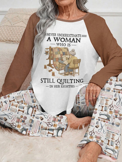 Sewing Lover Raglan Lounge Pajamas A Woman Who Is Still Quilting In Her 60s, 70s, 80s, 90s