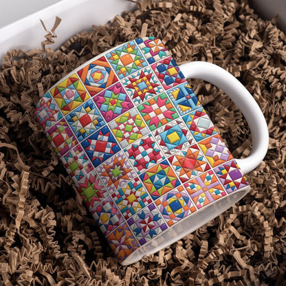 Sewing Lover 11Oz Mug Geometric Quilt Garden