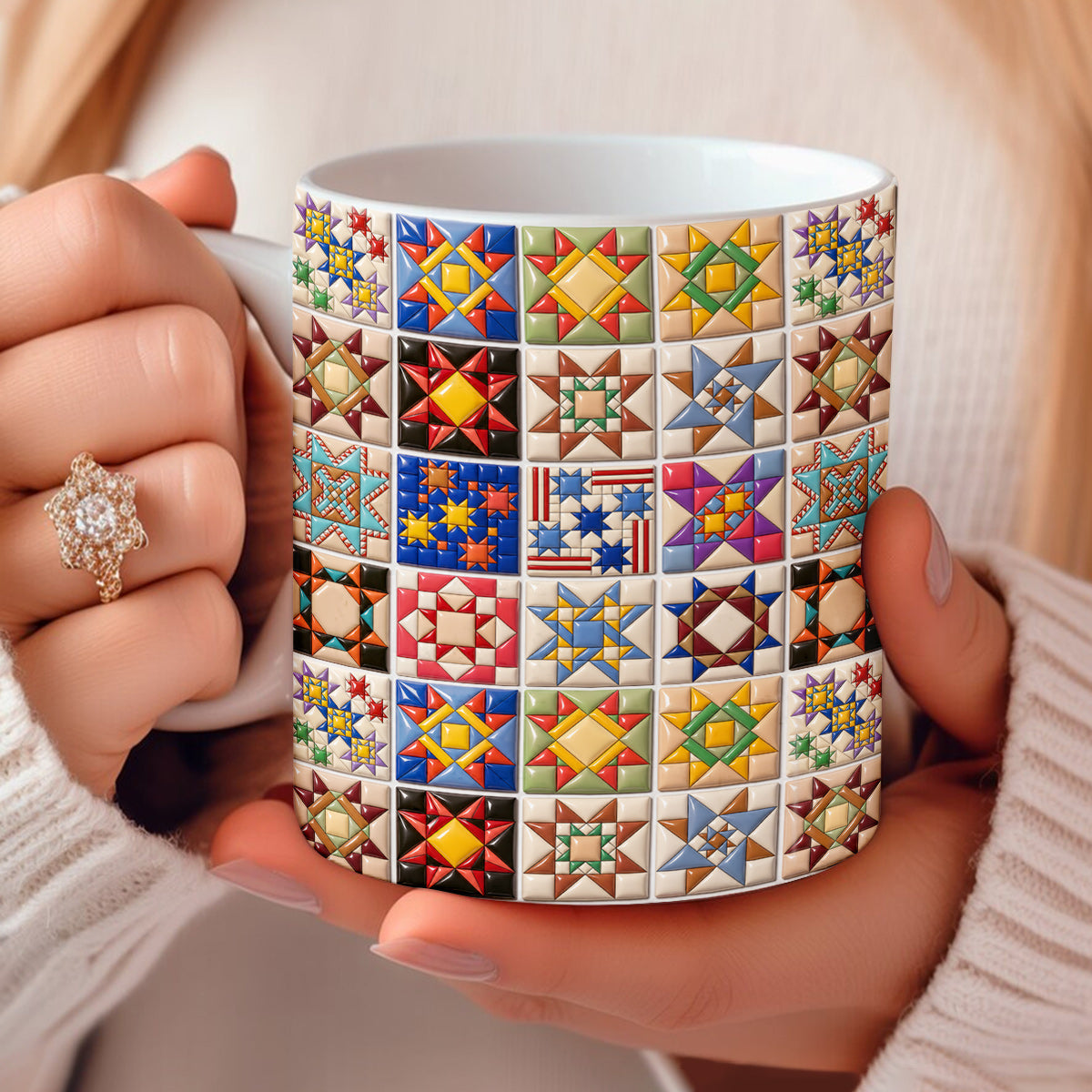 Sewing Lover Ceramic Mug Prairie Star Quilt