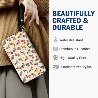 Dachshund Leather Wallet Playful Fashion Wieners