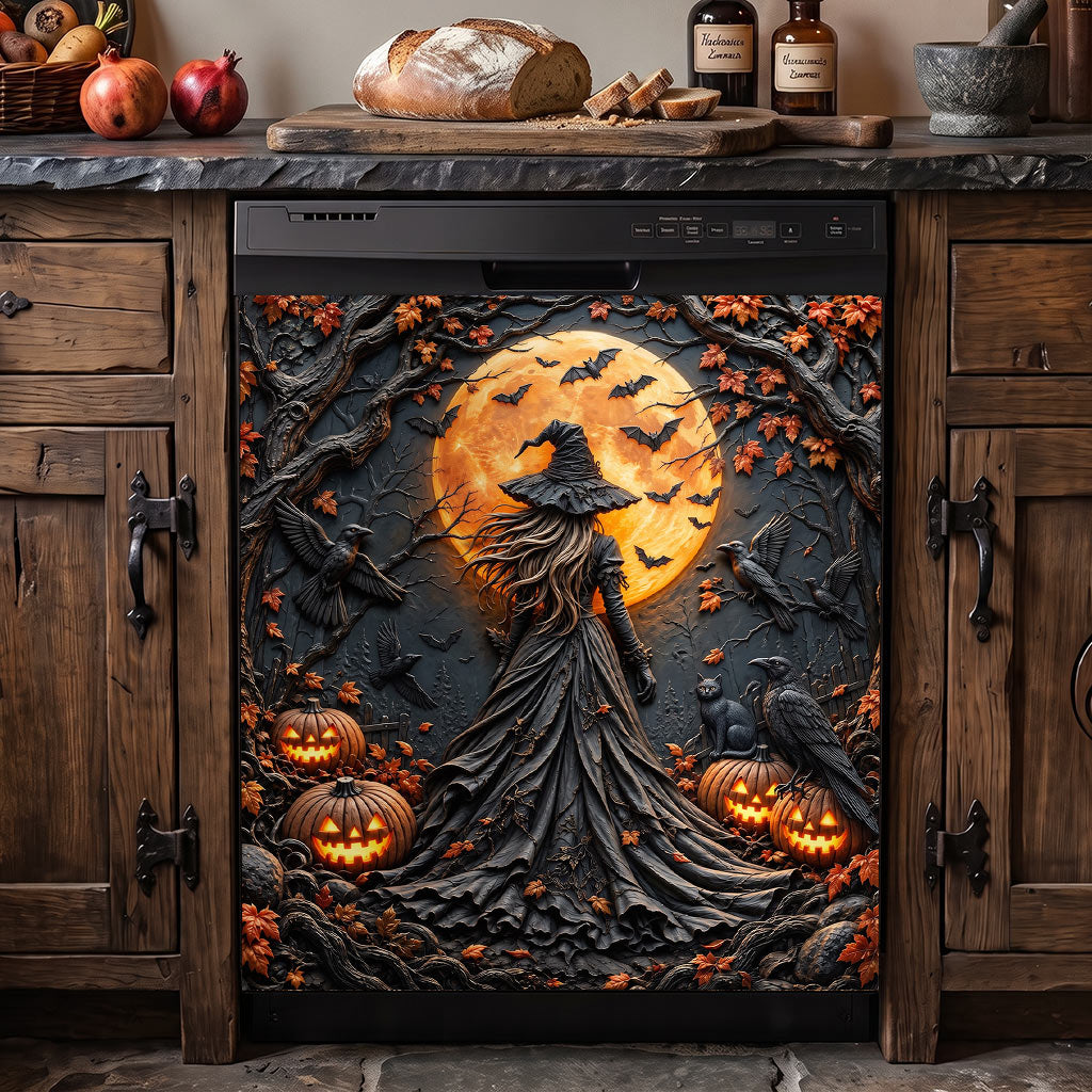Witch Magnetic Dishwasher Cover Witching Hour Moonlit Forest
